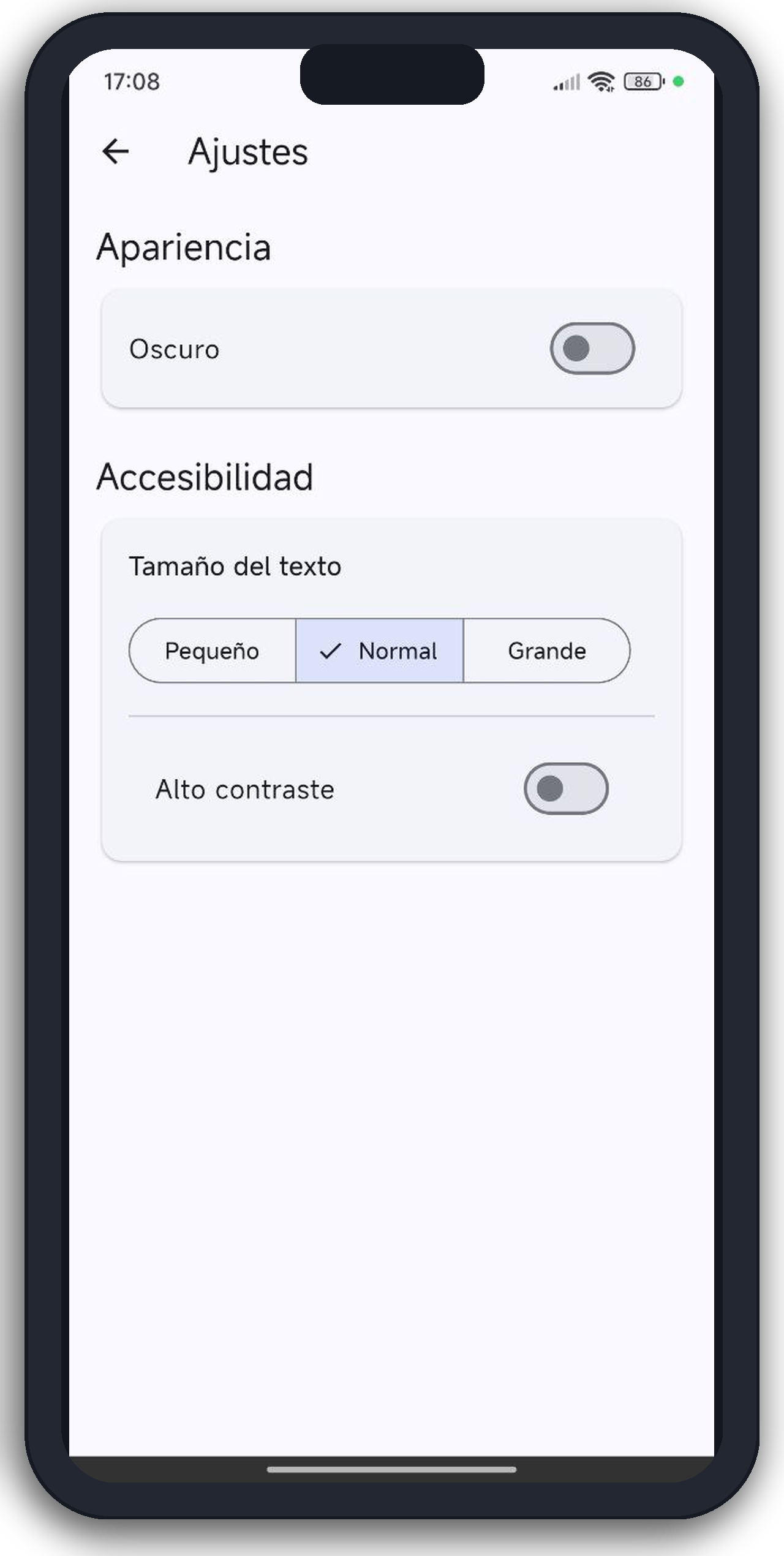 App screen